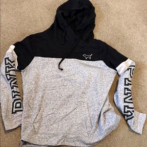 Victoria's Secret PINK Black and Gray Hoodie
